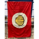 An early Shell garage forecourt flag in excellent condition for its age, 74 x 47".