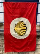 An early Shell garage forecourt flag in excellent condition for its age, 74 x 47".