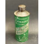 A Gamages Holborn Penetrating Spring Oil cylindrical quart can in good condition.