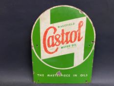 A Wakefield Castrol Motor Oil enamel bottle crate sign, 11 1/2 x 14 1/2".