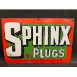 A Sphinx Plugs rectangular enamel sign by Wood & Penfold Ltd, 24 x 16".