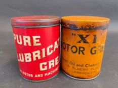 An XL grease tin and one other.