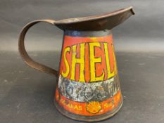 An early Shell Motor Oil quart measure, wide neck version, bearing the words 'As Good as Shell