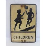 A 'Children' School crossing road sign, 14 x 21".