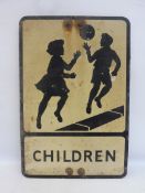 A 'Children' School crossing road sign, 14 x 21".