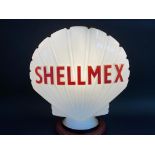 A Shellmex glass petrol pump globe by Hailware, dated December 1971, fully stamped underneath '