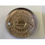 A W.F. Smallman & Son Oil Specialists of West Bromwich glass paperweight.