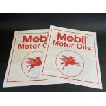 Two Mobil Motor Oils paper advertisements, each 17 x 19".