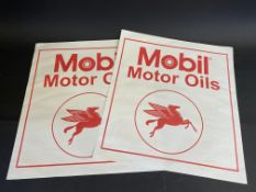 Two Mobil Motor Oils paper advertisements, each 17 x 19".