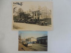 A period photograph of Knowlton Bros. Victoria Garage and Taxi service, showing a line up of the