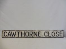 A street name sign for Cawthorne Close, 49 x 6".