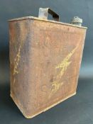 A 'Racing' Shell Motor Spirit two gallon petrol can in very original condition, stamped SM Co