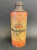 A 'Gargoyle Mobiloil 'C' grade cylindrical quart can.