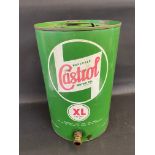 A Wakefield Castrol Motor Oil XL grade five gallon drum with dispensing tap, in good condition.