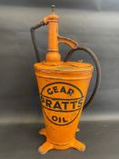 A very good and original garage forecourt greaser for Pratts Gear Oil.