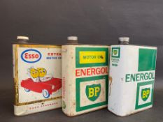 An Esso Extra Motor Oil can with image of Mr and Mrs Drip driving a car plus two further Continental