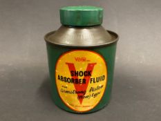 A small Velvine Shock Absorber Fluid 'for armstrong piston type' can with a good label.