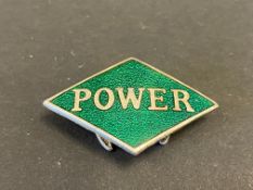 A Power petrol lozenge shaped lapel badge by J.R. Gaunt London.