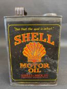 An early Shell Motor Oil half gallon oil can.
