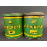 Two BP Energrease tins.