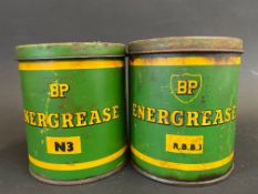 Two BP Energrease tins.