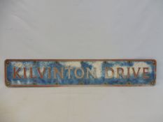 A street name sign for Kilbinton Drive, 50 x 9".