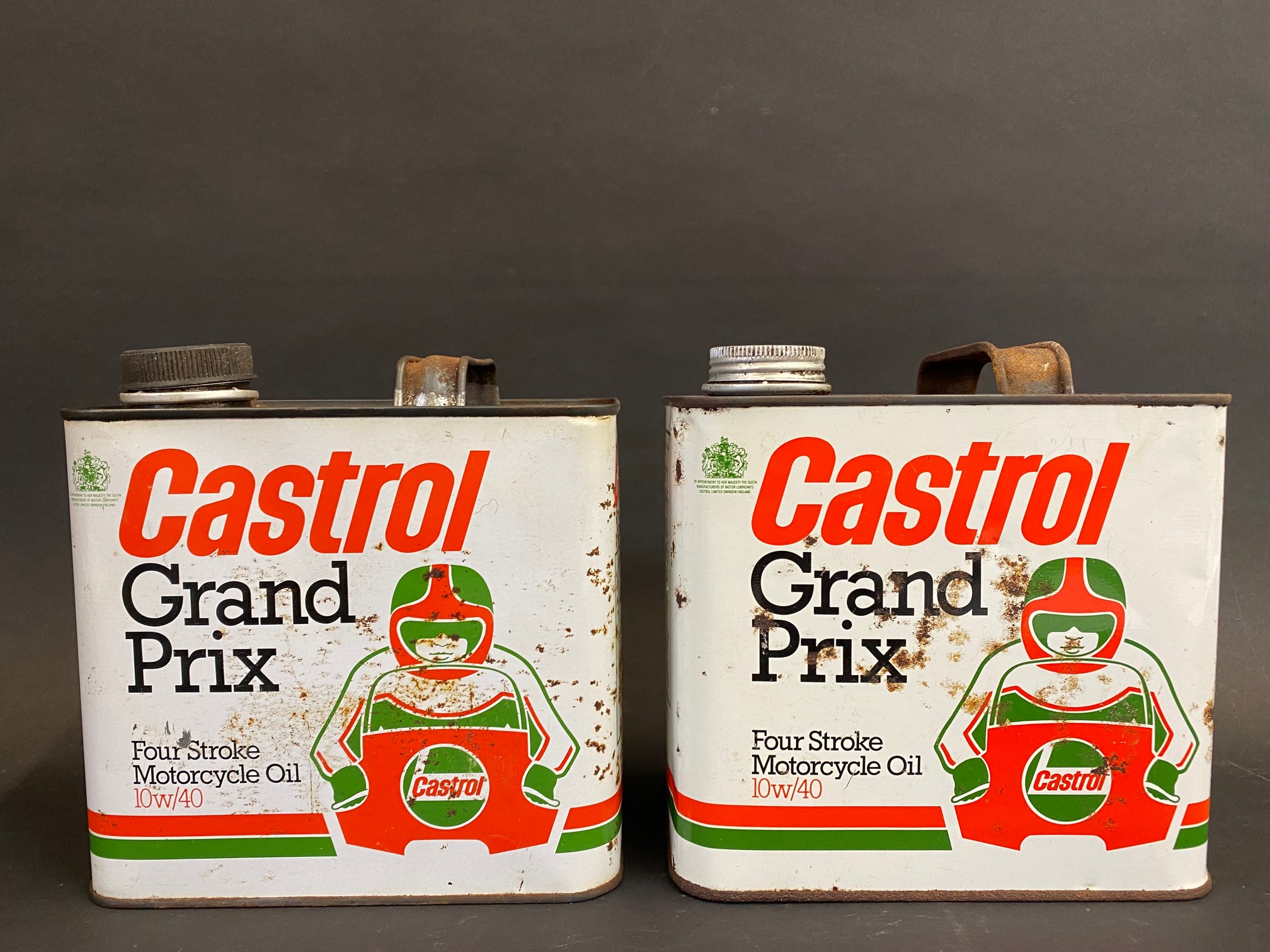 Two Castrol Grand Prix Four Stroke Motorcycle Oil 10 w/40 oil cans. - Image 2 of 2