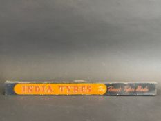 An India Tyres - 'the finest tyres made' rectangular shelf strip.