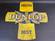 An early Dunlop two piece showcard, 27 1/2 x 27 1/2".