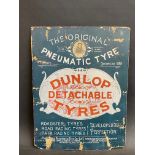 A rare and early Dunlop Detachable Tyres showcard, circa 1896-1900s, 11 x 14 1/2".