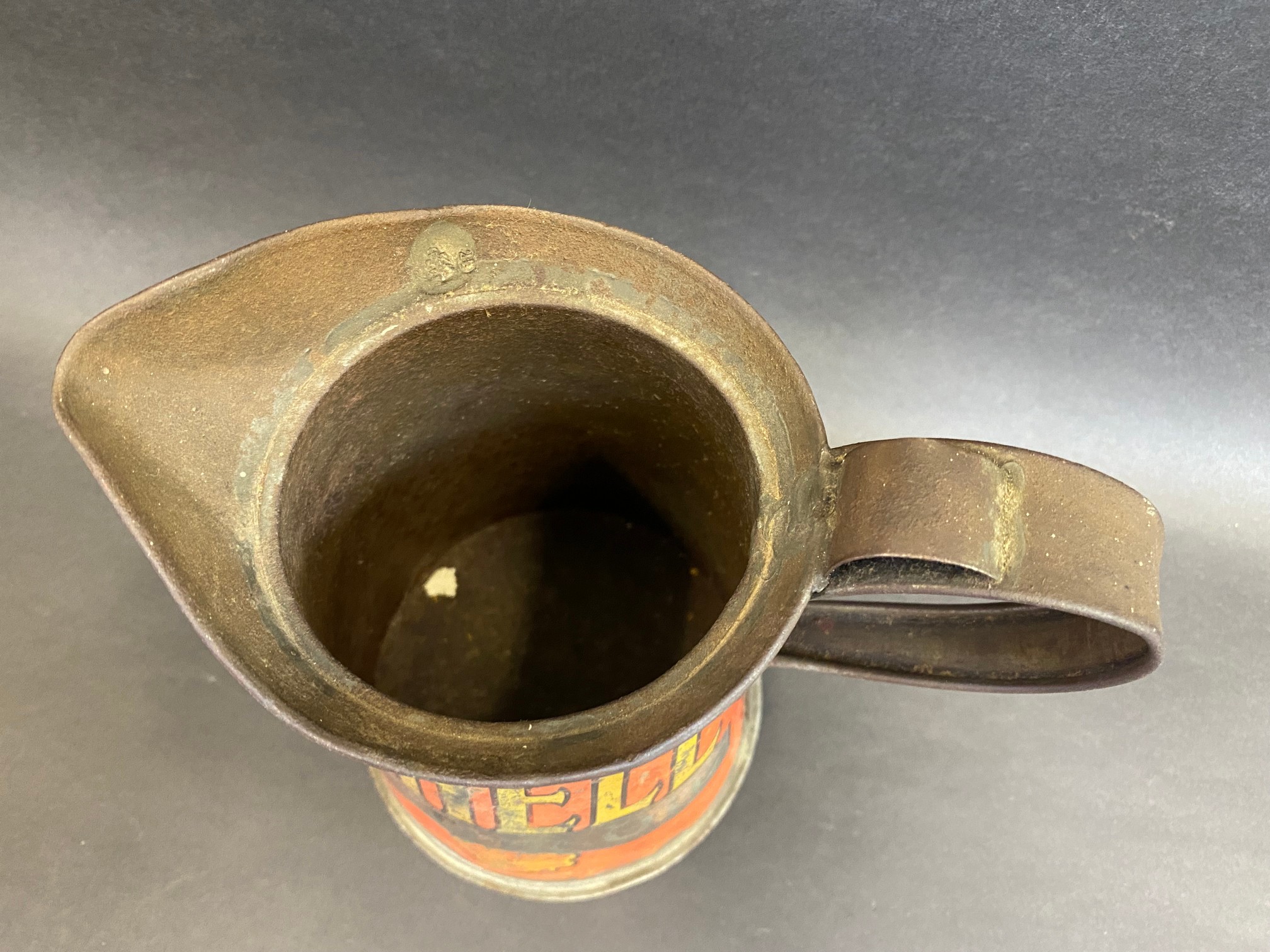 An early Shell Motor Oil wide neck quart measure. - Image 4 of 5