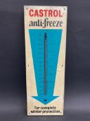 A Castrol anti-freeze aluminium thermometer sign, 8 1/2 x 23".