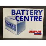 A Unipart Battery Centre tin advertising sign, 30 x 22".