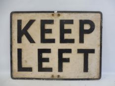 A rectangular aluminium, road sign, 'Keep Left', 24 x 18".
