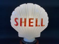A Shell glass petrol pump globe by Hailware, fully stamped underneath, some damage to the neck under