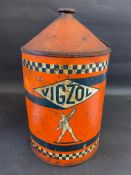 A Vigzol Gearoil SAE 90 five gallon conical can.