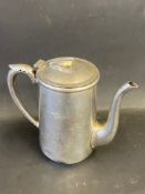 A National Benzole Mixture silver plated hot water pot bearing NBL emblem to the side.