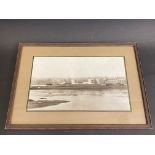 A framed original photograph of the Pratts Refinery at Berwick-upon-Tweed, probably a photograph