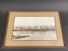 A framed original photograph of the Pratts Refinery at Berwick-upon-Tweed, probably a photograph