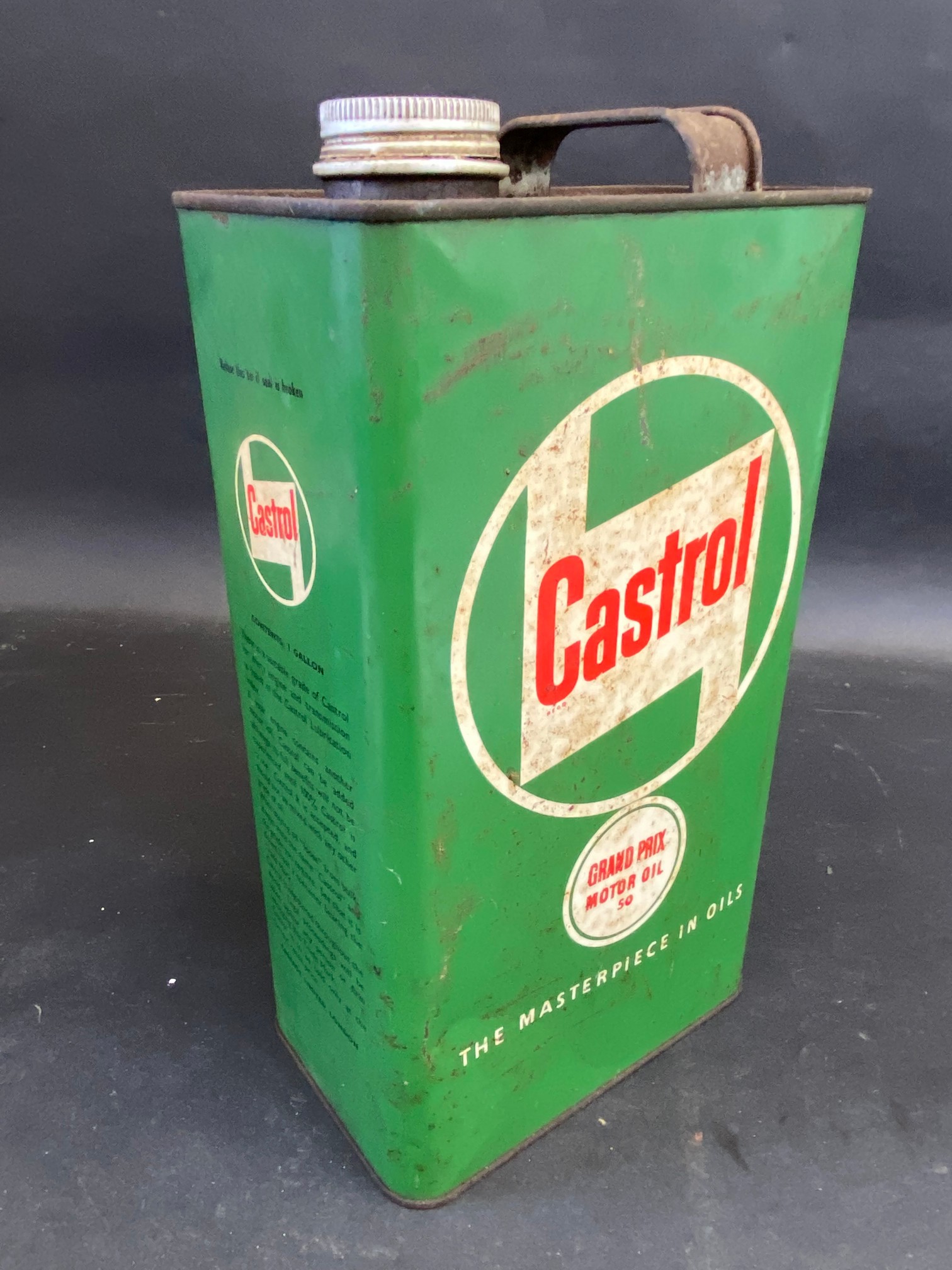 A Castrol Grand Prix grade Motor Oil 50 gallon can. - Image 2 of 4