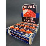 A counter top Rival Auto Lamps bulb dispensing box with a full set inside.