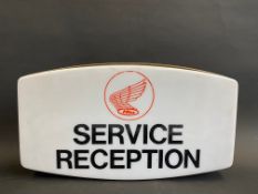 A late 1960s/early 1970s Honda Motorcycles 'Service Reception' showroom illuminated sign, 18" wide x