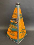 A Lubrol Lubricants square pyramid can in rarely seen excellent condition.