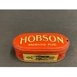 A rare Hobson Sparking Plug oval tin in very good condition, original contents.