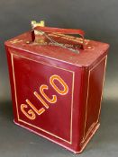 A Glico two gallon petrol can by Valor dated September 1930, professionally restored, plain cap.