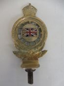 A small Royal Automobile Club full member badge, nickel plated brass with oblong enamel union jack