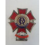 An Order of the Road Series 2, type 2 car badge, with 'Knight Grand Cross' attachment, stamped