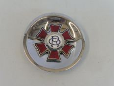 An Order of the Road Series 1, type 5 badge, with mounting bolt in the centre of the back,