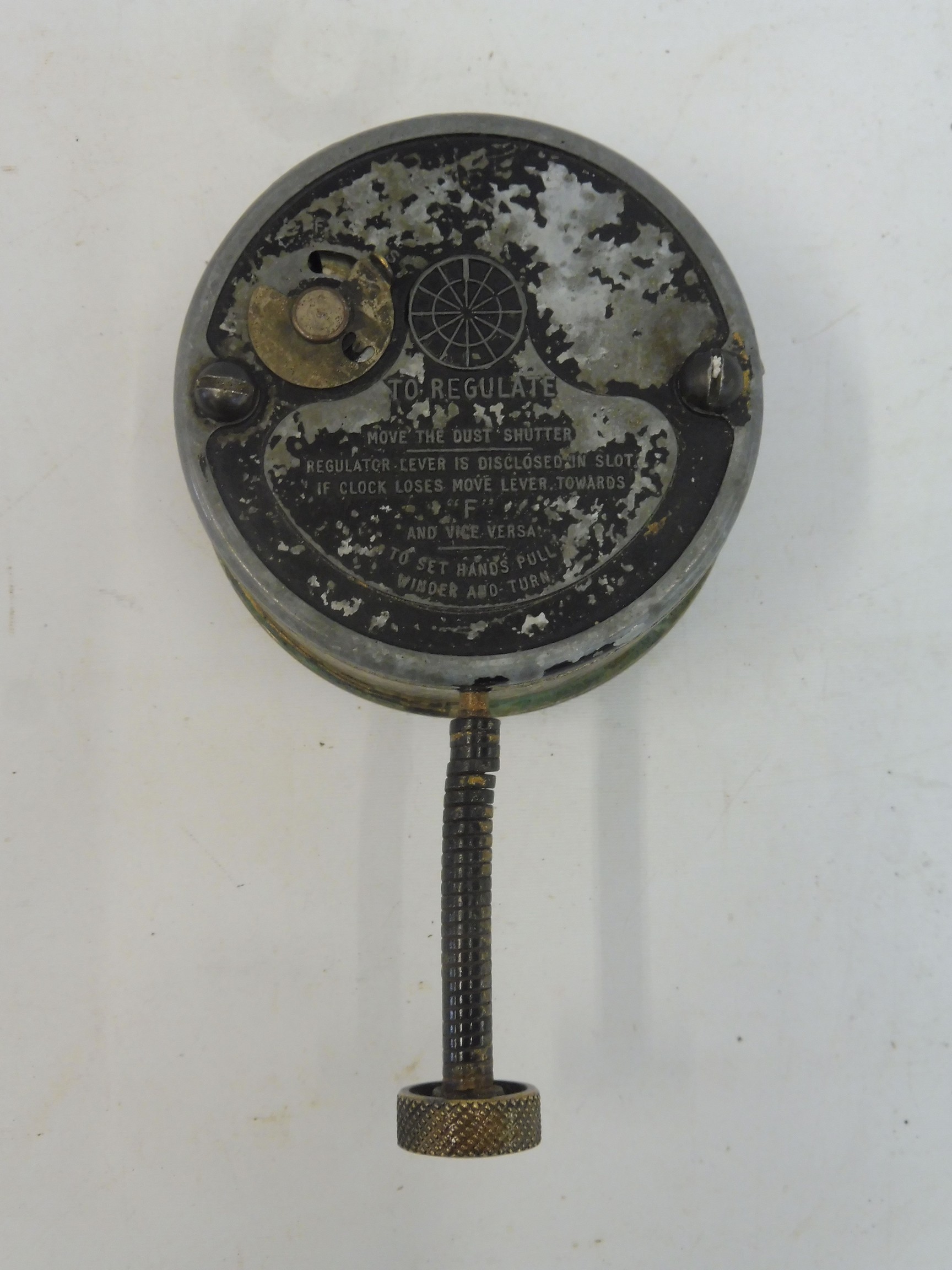 A Smiths silver faced eight day car clock, working. - Image 3 of 3