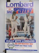 A 1982 Lombard RAC Rally poster signed, 16 1/2 x 26 3/4".